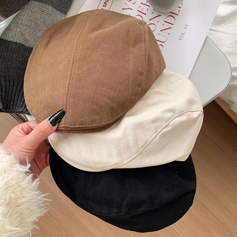 New niche American retro forward hat reverse beret women's spring and autumn fashion short brim cap newsboy hat men
