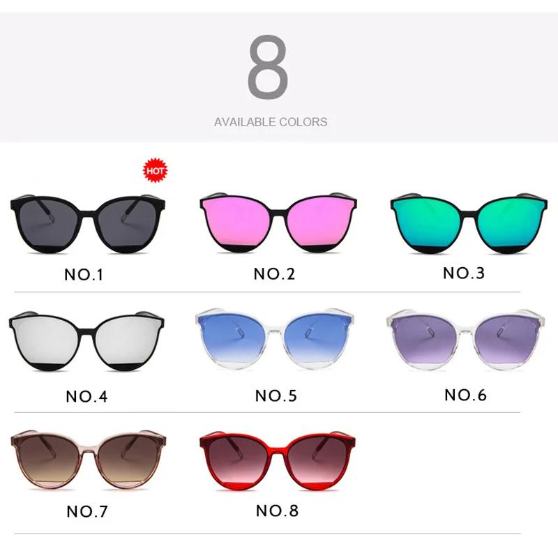Classic Oval Red Ladies Fashion Round Frame Sunglasses Mirror Female Vintage Plastic Ocean Sun Glasses Rimmed Eyewear