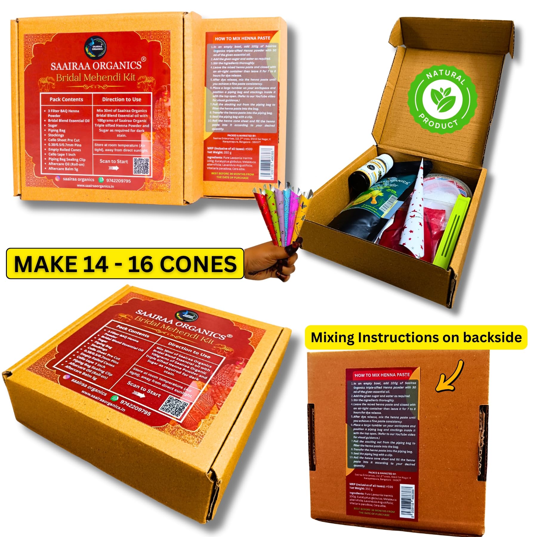Saairaa Organics Bridal Mehendi Kit |