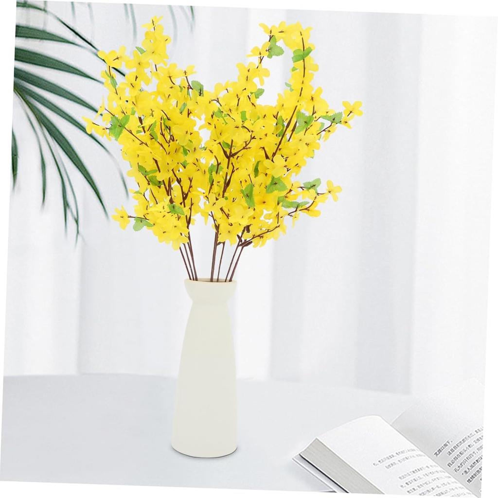 10pcs Artificial Flowers, Long Stem Yellow Winter Jasmine, Flowers Picks for Home Wedding Valentine's Day, Birthday, Mother's Day Decor