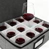 Portable Wine Glass Storage Solution With Adjustable Dividers Protects Crystals From Dust Damage Breakage