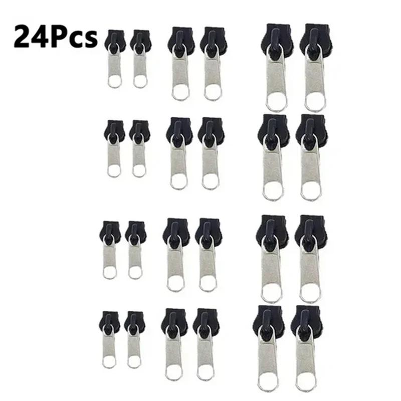 Black 6pcs Instant Zipper Universal Instant Fix Zipper Repair Kit Replacement Zip Slider Teeth Rescue New Design for DIY Sew
