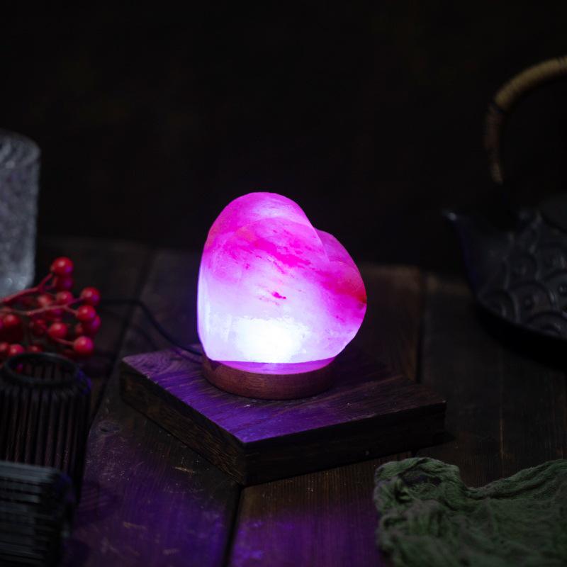 Himalayan Salt Pyramid LED USB Night Light - Crystal Ambience Lamp, Chinese Style