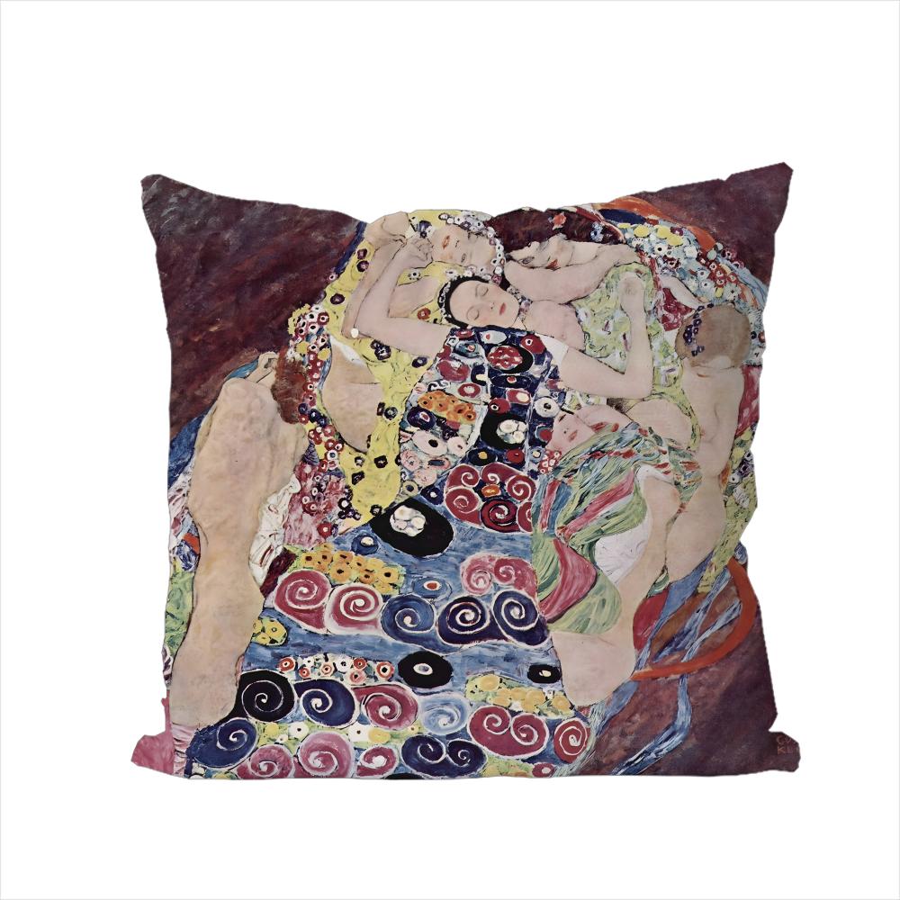 Gustav Klimt Art Pillow Case For Car Sofa Decorative Home Doublesided Print Plush Square Throw Pillow Cushion Cover