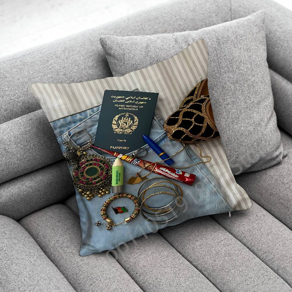 Flag Afghan Afghanistan Passport Map Throw Pillow Case For 55x55cm 30x30cm 50x50cm 45x45cm 40x40cm Square Chair Pillowcase Case