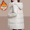 Women's Mid-length Quilted Cotton Coat: 2024 Winter Loose Plus Size, Thickened & Padded Jacket