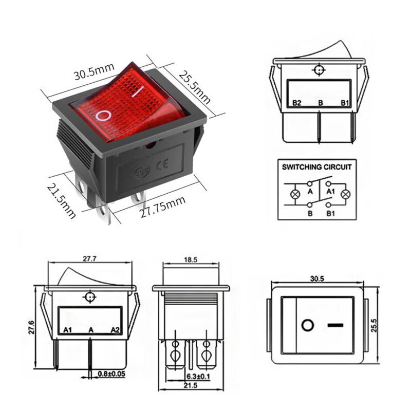 Huijun KCD4 Rocker Power Switch