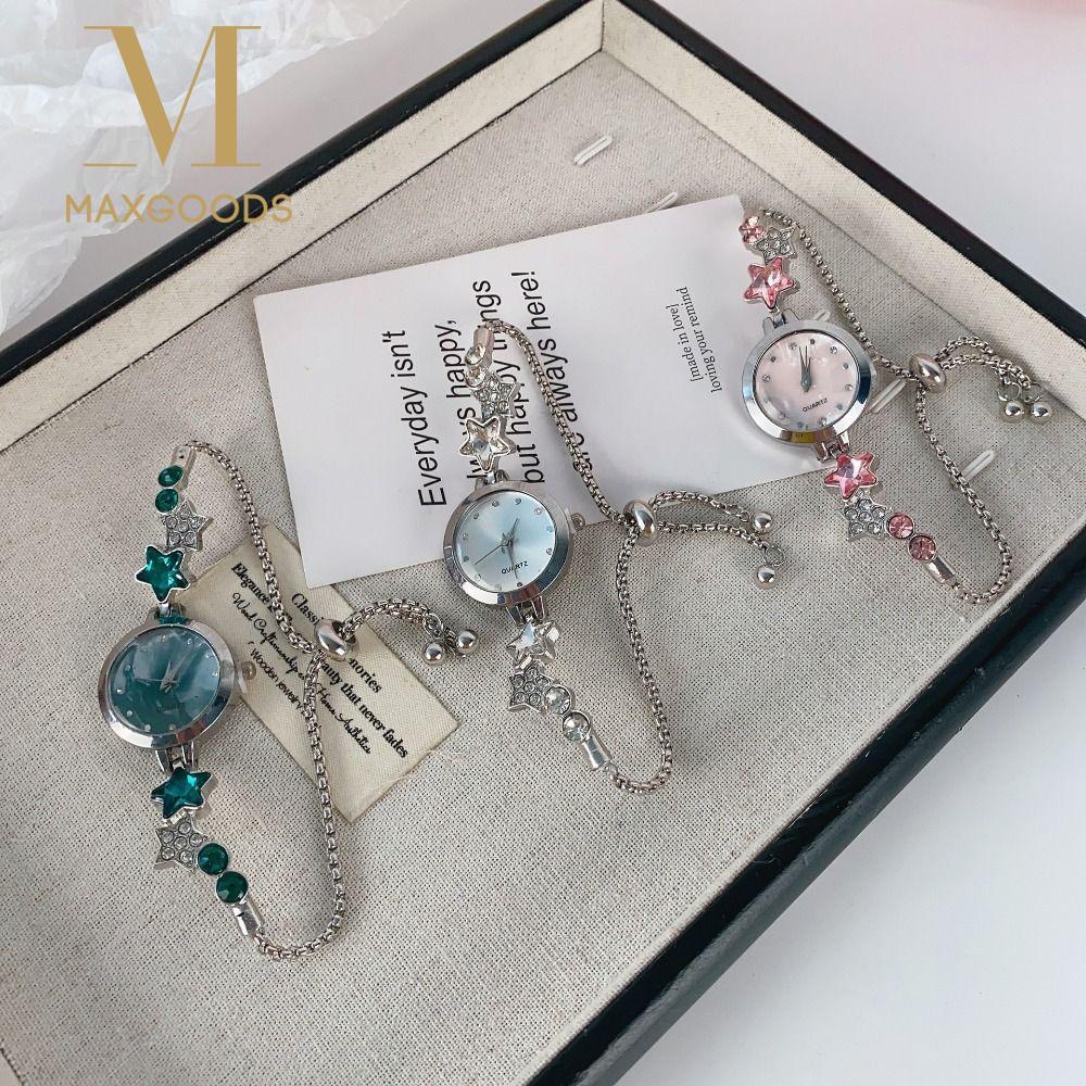 Montre Bracelet Ajustable Mode Alliage Strass Chaîne Étoile Montre à Quartz pour Femmes Filles