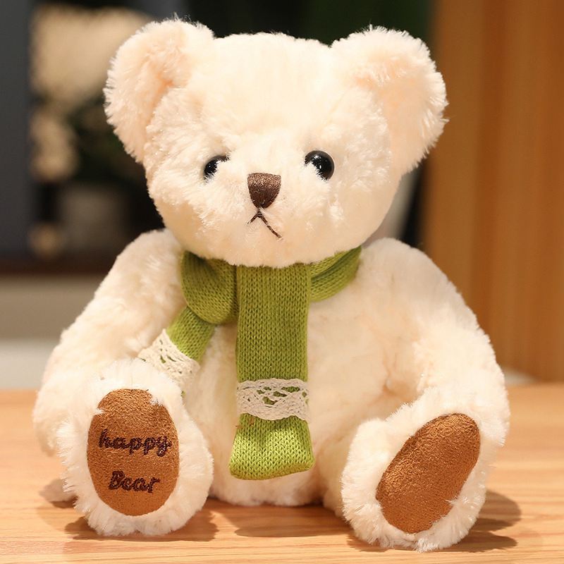 18cm Kawaii Scarf Bear Plush Toy Cute Hug Bear Boneca Urso Boneca Namorada Presente de Aniversário Boneca Travesseiro Presente de Natal Atacado