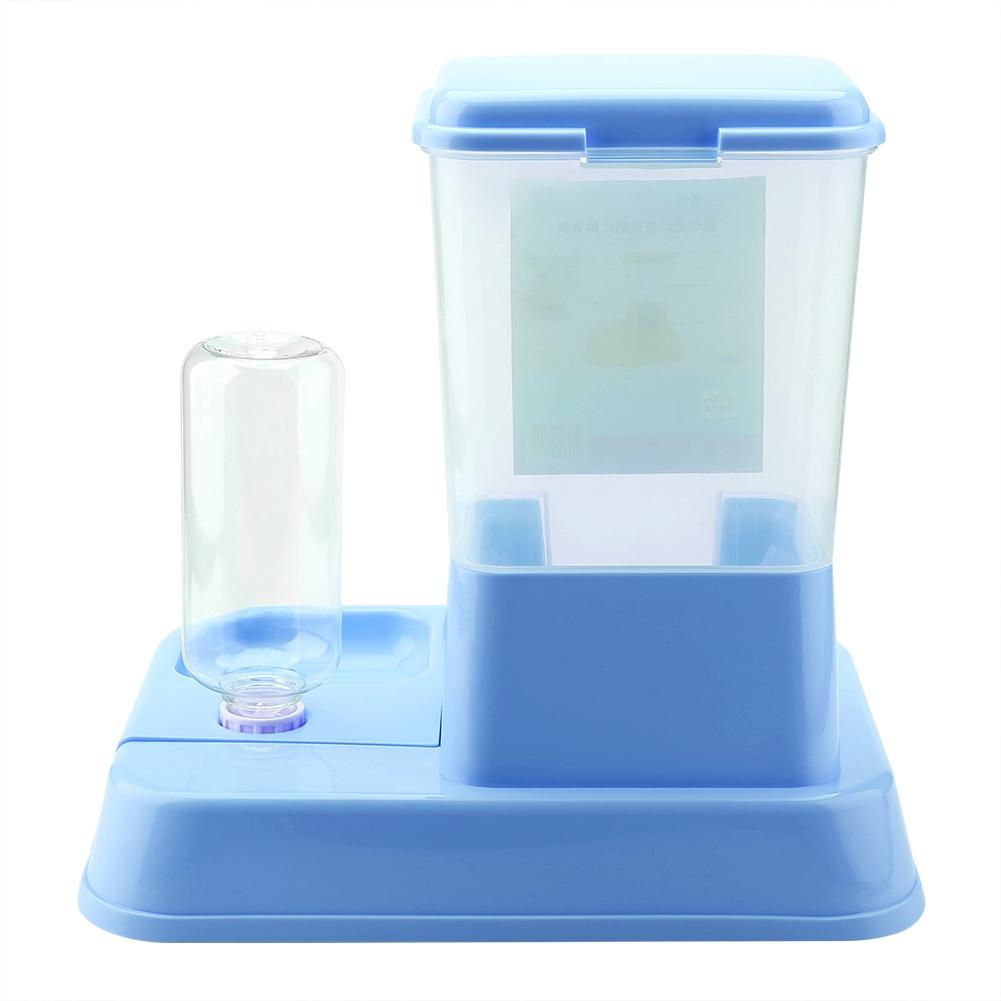 Automatic Pet Feeder Detachable Food Dispenser Water Bottle Cats Dogs Feeding Tool Pink