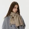 Wool Blend Fringe Scarf - Windproof Thermal Neck Warmer for Couples, Unisex Solid Color Knit Autumn Winter