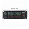 5Gang Rocker Switch Panel 12V24V 5 Gang Waterproof for Boat Owners, Boats, Yachts, RVs