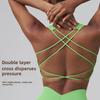 Walton Fitness Yoga Vest with Shockproof Chest Pad & Crossback Spaghetti Straps Sports Bra