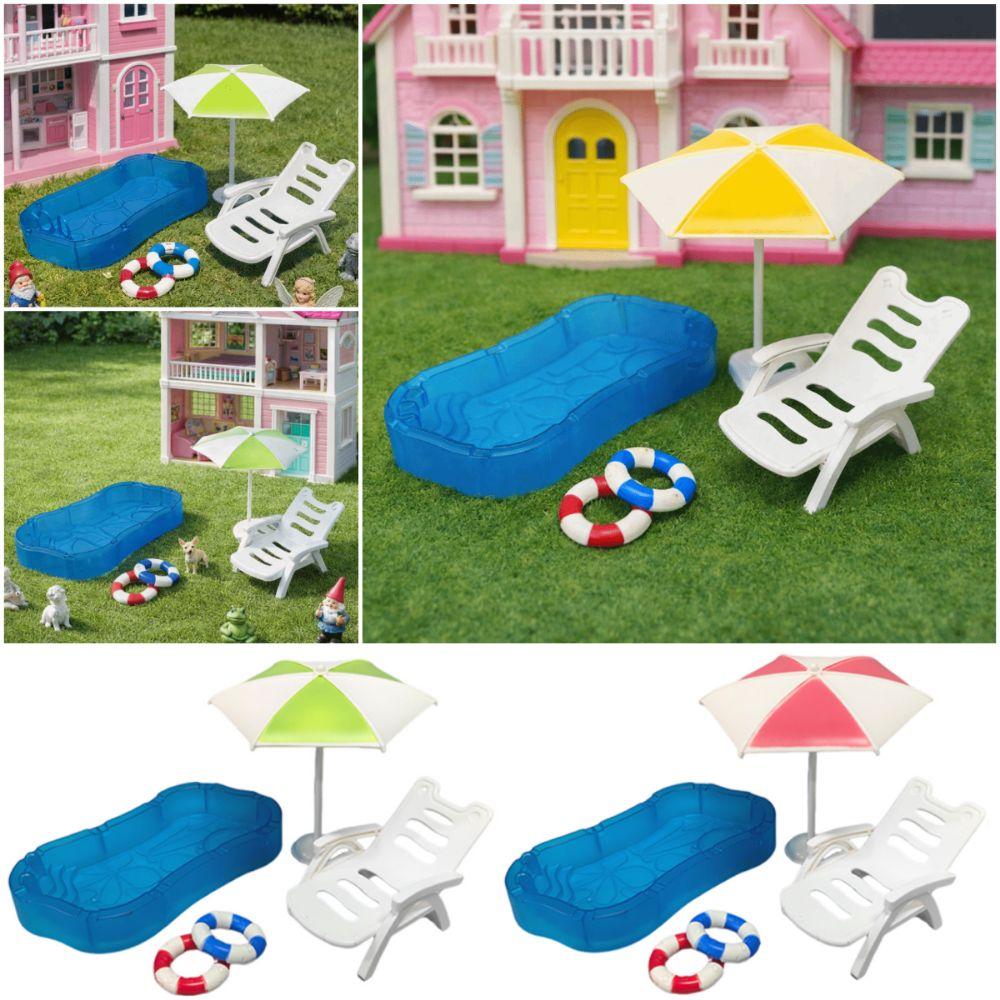 Multicolor Doll Swimming Pool Plastic Doll House Accessories Creative Dollhouse Pool Scene Toy