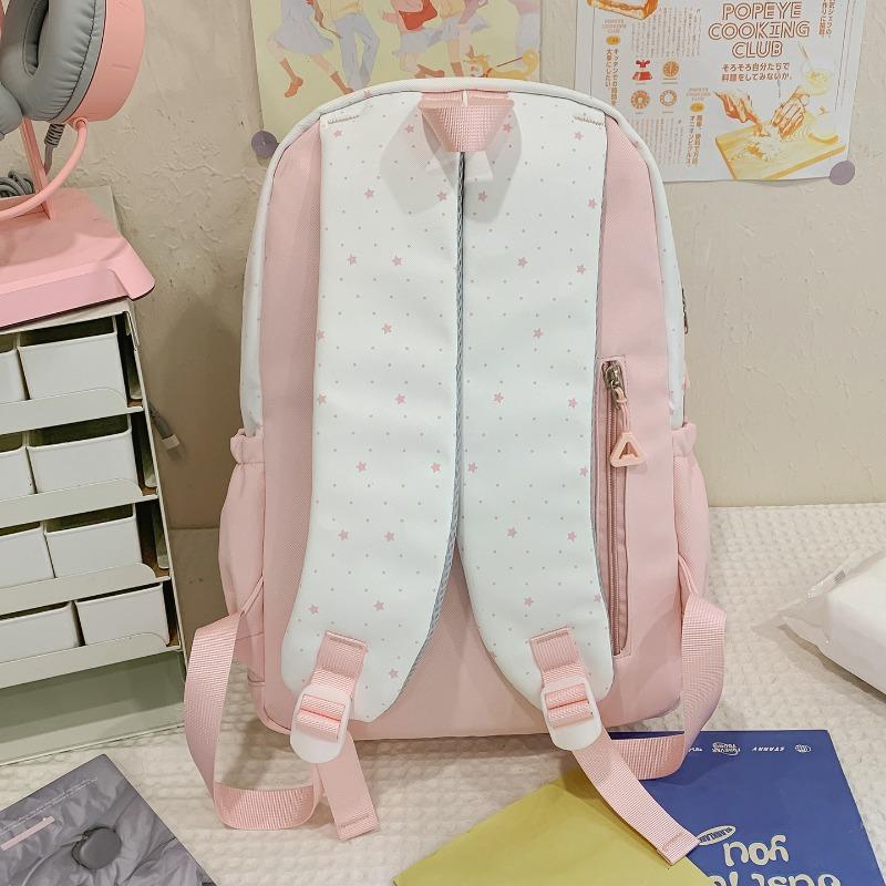 Simple Star Shaped Nylon Backpack with Cute Style Casual Student Backpack with Large Capacity and Multiple Pockets Suitable for Daily and Student Use