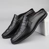 Herrenmode Sommer Mode Lässige Atmungsaktive Schuhe Offene Ferse Flache Lochleder Halbslipper Loafers Schuhe Outdoor Rutschfeste Hausschuhe