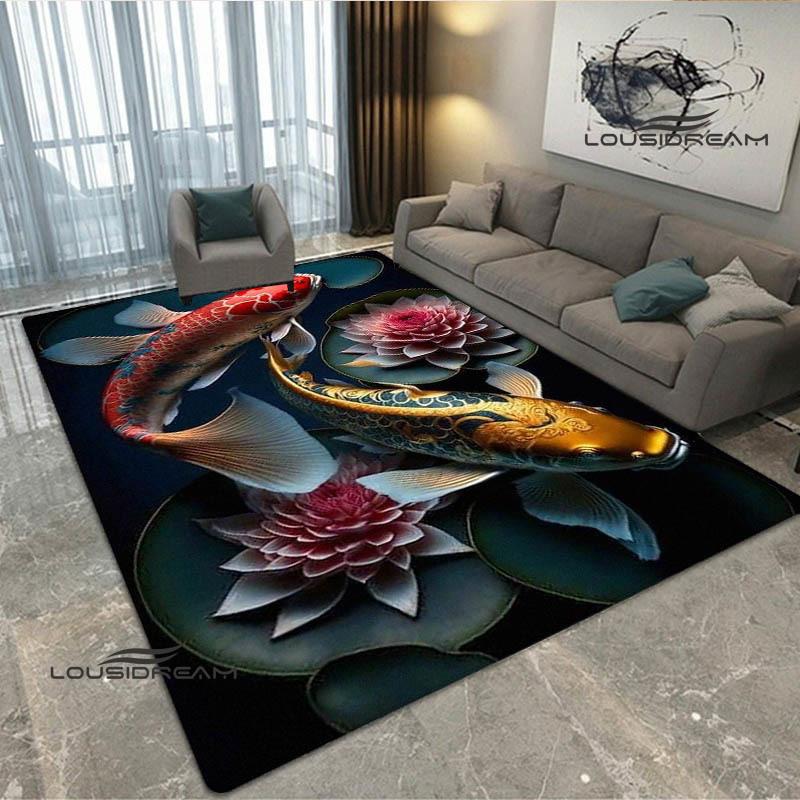 3D fish Cute printed carpet Non -slip carpet Yoga mat door mat photography props kitchen mat area rug birthday gift