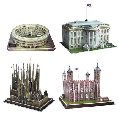 World Building 3D-Puzzle Luxus 4 Set Ein Weißes Haus + Kolosseum + Familia-Kathedrale + London Tower Korea