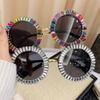 Luxury Designer Round Diamond Sunglasses Women Vintage Steampunk UV400 Protection Fashion Shades