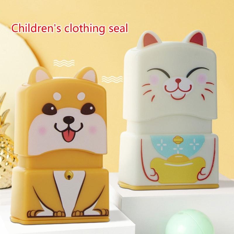 Cartoon Pattern Style Name Stamp, Name Stamp Materials, 2 Color Name Stamp Clothing Stamp for Kid Name Stamp for Clothes