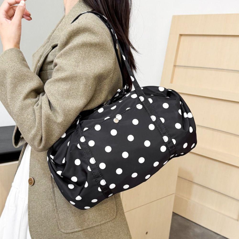 Retro Polka Dot Women's Shoulder Bag Lightweight Tote Bag Lady Korean Handbag Large Capacity Commuting Bag Women Female
