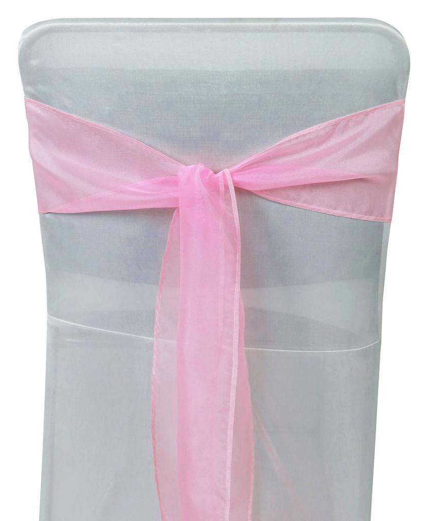 Darling Souvenir Pack Of 25 Organza Chair Sashes Bow Sash For Wedding & Events Supplies Party Decoration Chair Cover Sash - Colors