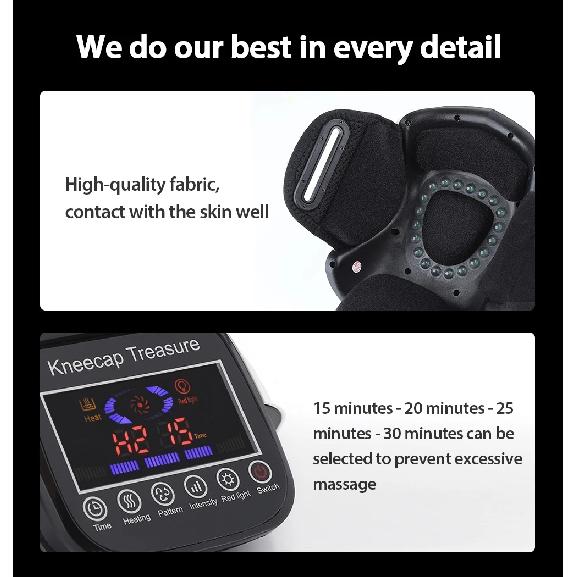 3 in 1 Electric Knee Massager Portable Vibration Hot Compress Airbag Massage Machine Rechargeable High Frequency Knee Massager