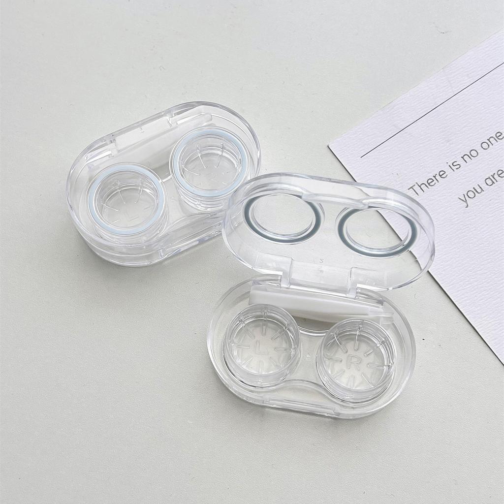 New Style Transparent Tweezers Suction Stick Container Set Portable Contact Lens Box for Women Travel Contact Lenses Case