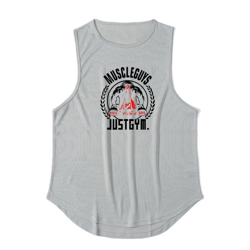 Muscleguys Summer Gym Clothing Quick-drying Bodybuilding Vest Men Fitness Workout Sleeveless T-Shirt Printed Loose Breathable