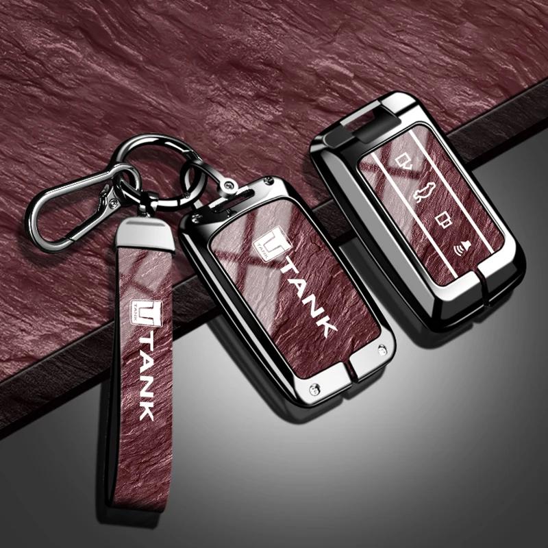 

Interior Mouldings Zinc Alloy Car Key Case for Great Wall GWM WEY TANK 300 500 Tank300 Tank500 Remote Cover Bag Shell Keychain H