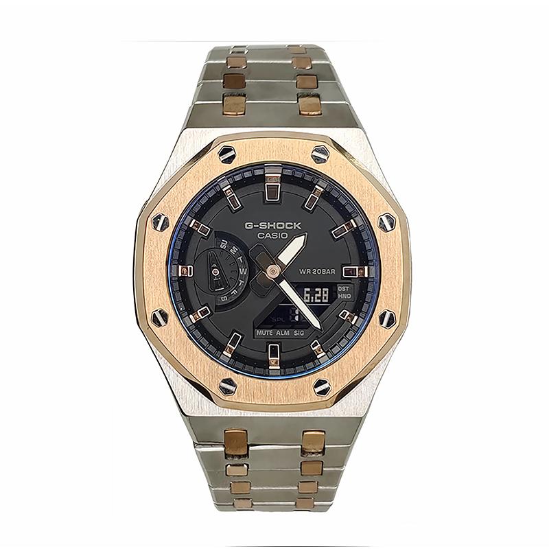

CASIO Men Liquid Crystal,Analog Dual Display Series 44mm Black Watch GA-2100-1A1(Watch3--