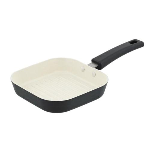

LIV PLUS Mini Frying Pan/Grill Pan, 14.5cm, Ceramic, Gas-Stove Only, Square, Matte Gray, ND-2796