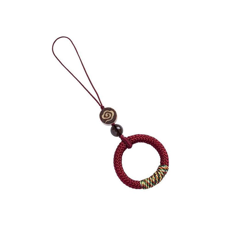 Chinese Style Phone Wrist Charm Strap Cell Phone Finger Keychain Hand-Woven Ring Buckle Pendant Cloud Pattern