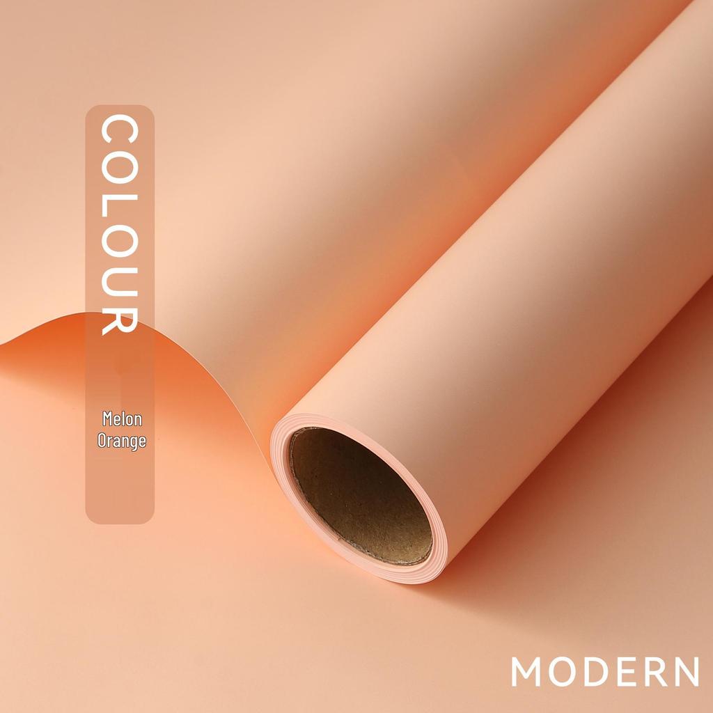 Korean Style Matte Floral Wrapping Paper - Morning Mist Roll, Skin-Feel, Waterproof.