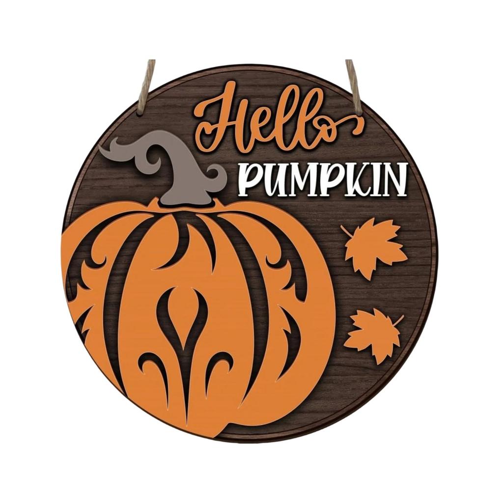 Halloween Pumpkin Atmosphere Decoration Wooden Sign Home Wall Decoration Holiday Decoration