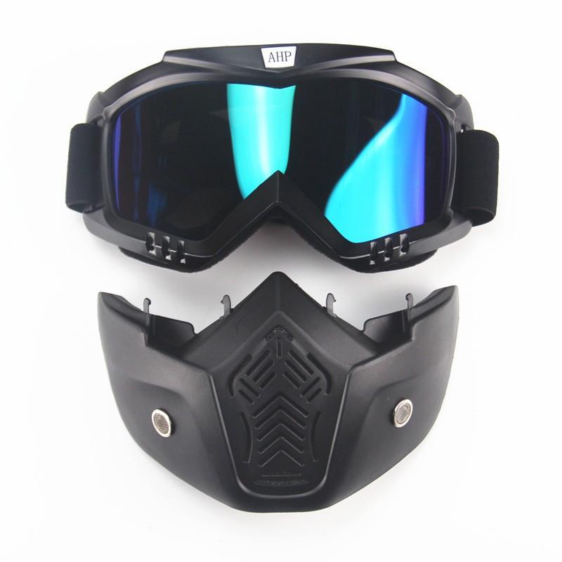 Vintage-Style Motorcycle Goggles Windproof Riding Eyewear Off-Road Racing Outdoor Cycling Unisex PC Lens Swapable Frame