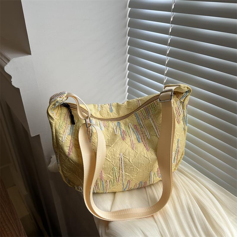 Trendy Street Style Canvas Tote Bag For Women 2024 New Fashionable Lightweight Crossbody Purse