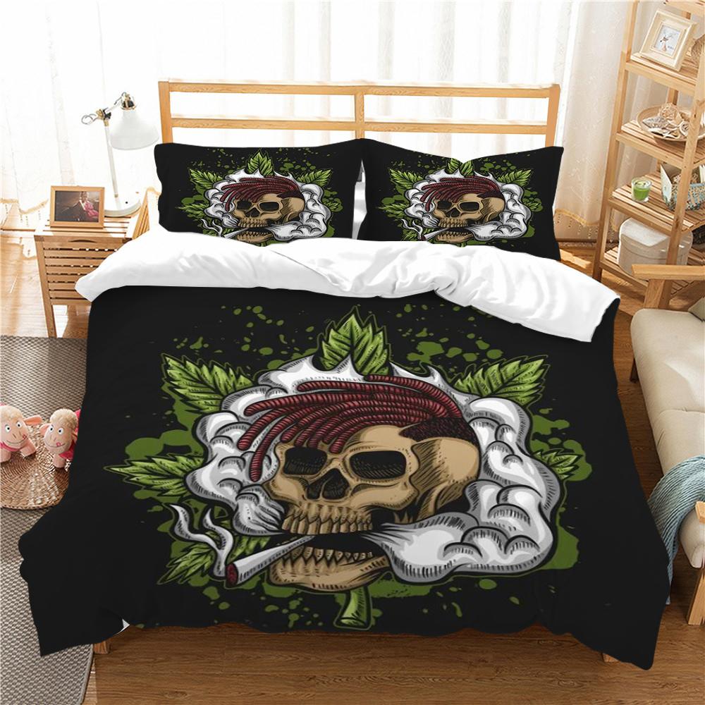 

Комплект пододеяльников в стиле черепа с принтом черепа, домашний текстиль, мягкий комплект одеял, комплект постельного белья из полиэстера, комплект постельного белья одного размера для мальчиков и девочек EU Single 135x200cm