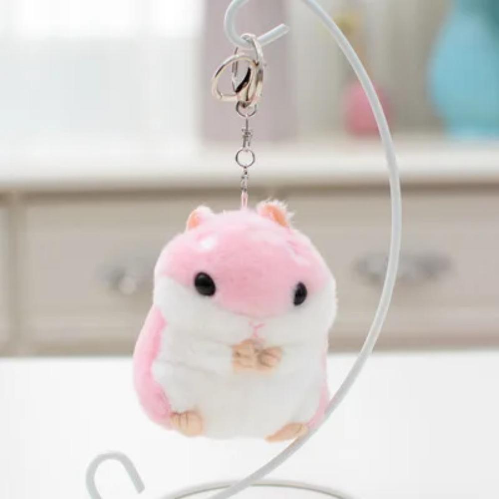 Cute Hamster Stuffed Animal Hamsters Plush Toy Small Stuffed Doll with Chain for Kid Boy Girl Goodie Bag Fillers Birthday Gift