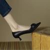 Ladies Summer Footwear with Medium Heels Shoes for Women 2024 Pointed Toe Moccasins Bow Black Stilito on Offer Young Y2k E Shoe