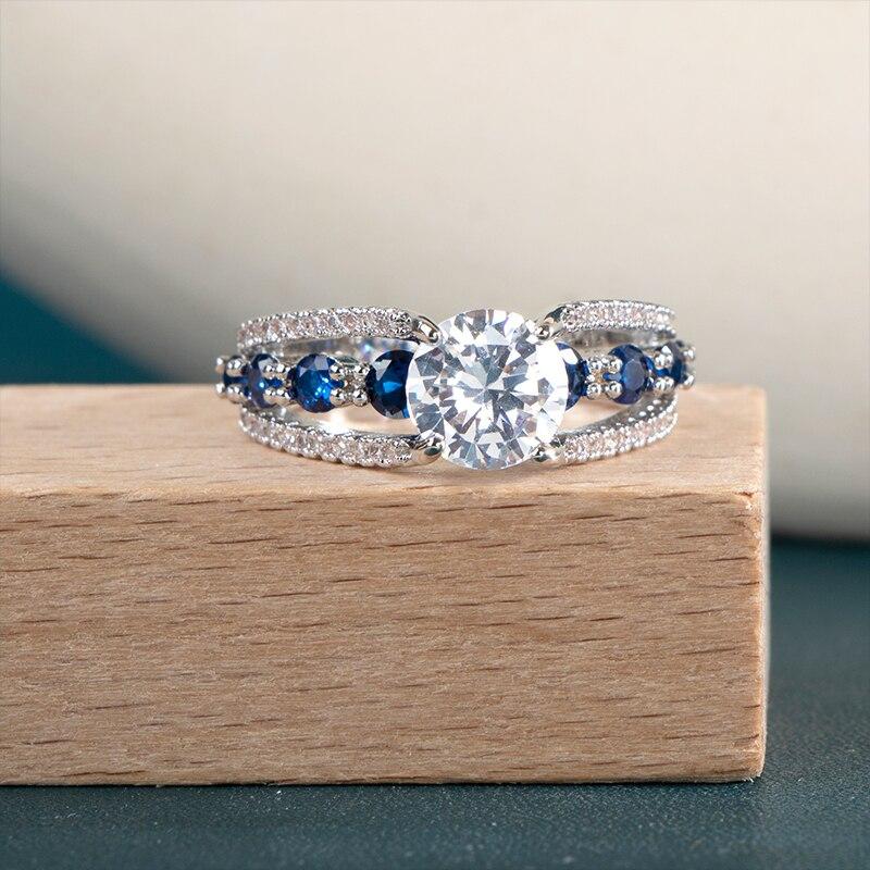 Bella Box New Arrival  Hollow Band Women Ring Full Pave CZ Stone Dazzling Wedding Anniversary Gift For Female High Quality Rings