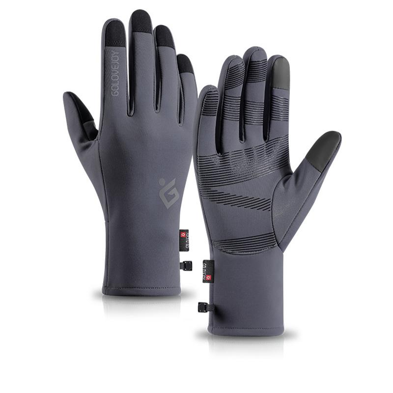 

Зимние водонепроницаемые лыжные перчатки, теплые бархатные перчатки с сенсорным экраном, противохолодные, противоскользящие, уличные перчатки для верховой езды для мужчин и женщин L серый