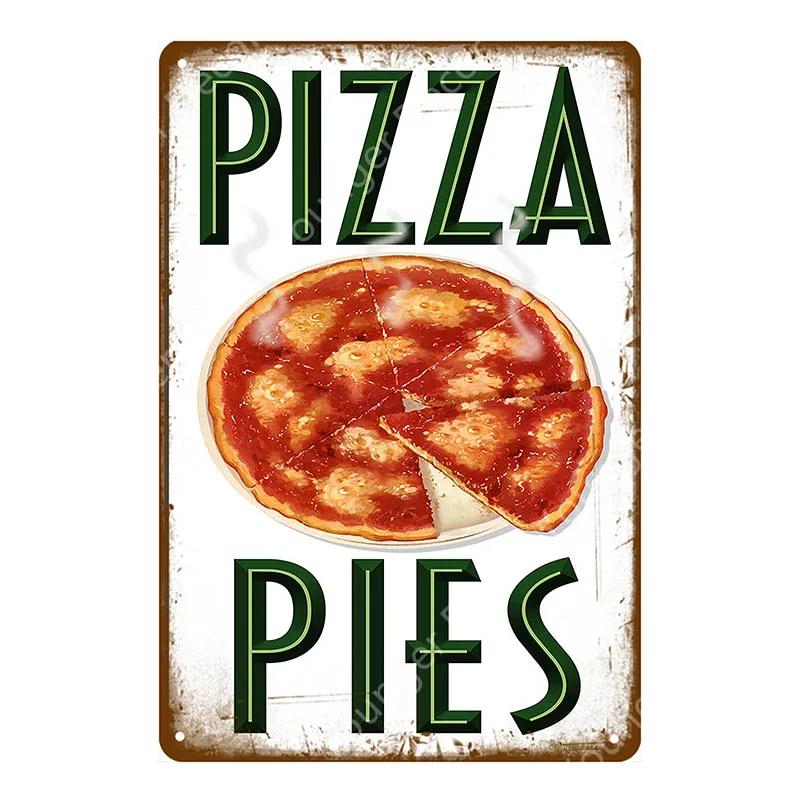 Italian Good Food Pizza Pies Metal Signs Wall Decoration Vintage Metal Poster Home Kitchen Decor Painting Plaques YJ145