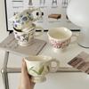 Original Design Sense Wind Chime Flower Mug Ceramic Water Cup Female Gift for Teacher Coffee Cup Afternoon Tea Cup