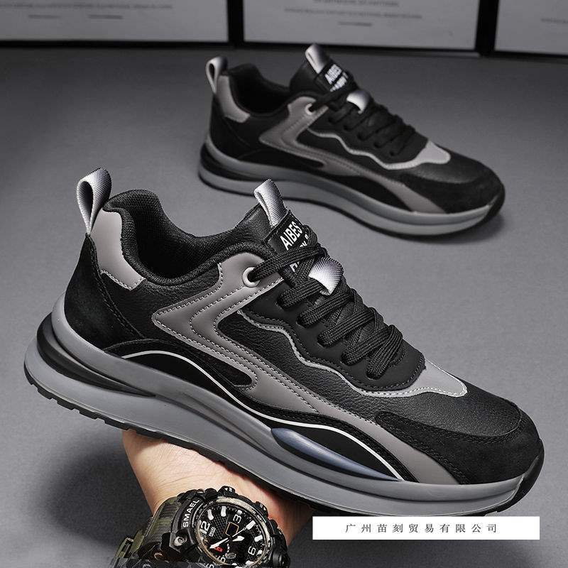 Sports men's shoes four seasons velvet warm cotton shoes leather surface waterproof, non-slip and wear-resistant work leisure work labor protect
