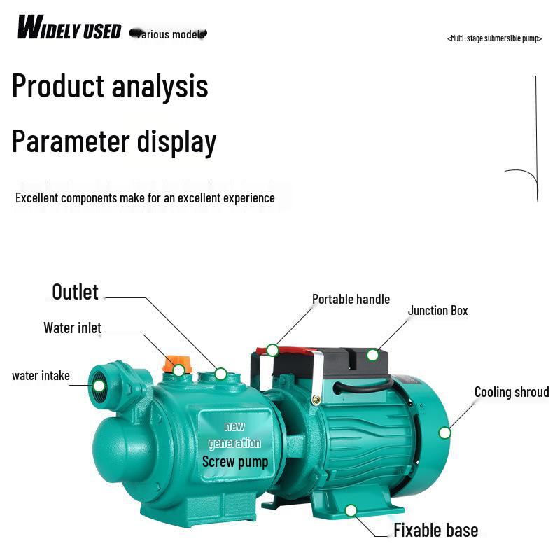 Bomba Booster Autoescorvante de Cobre Puro 220V para Água da Torneira e de Poço: Bomba de Parafuso Automática de Alta Pressão para Tubulação