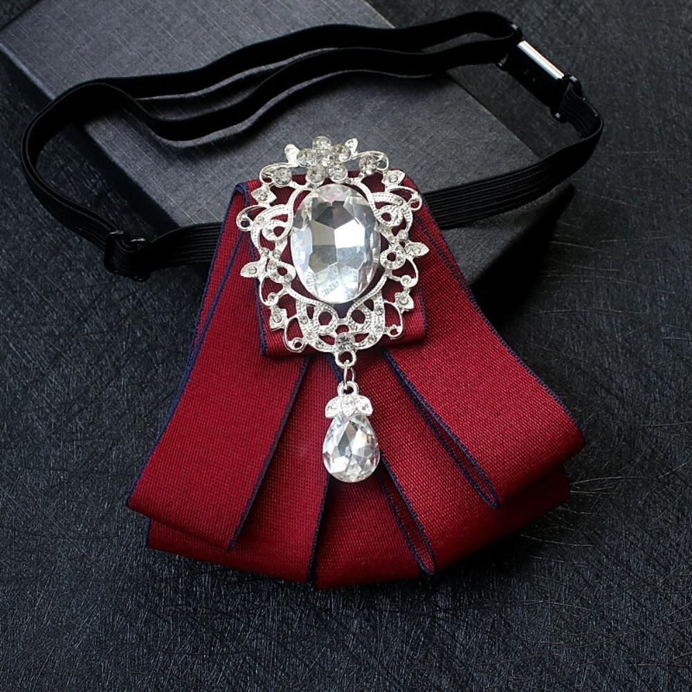 Polyester Strass Fliege Einfarbige Hemdkragen Luxus Band Fliege Täglich