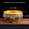 Brass Treasure Bowl Incense Burner - Eight Treasures Wealth-Attracting Home Decor Chinese Craft