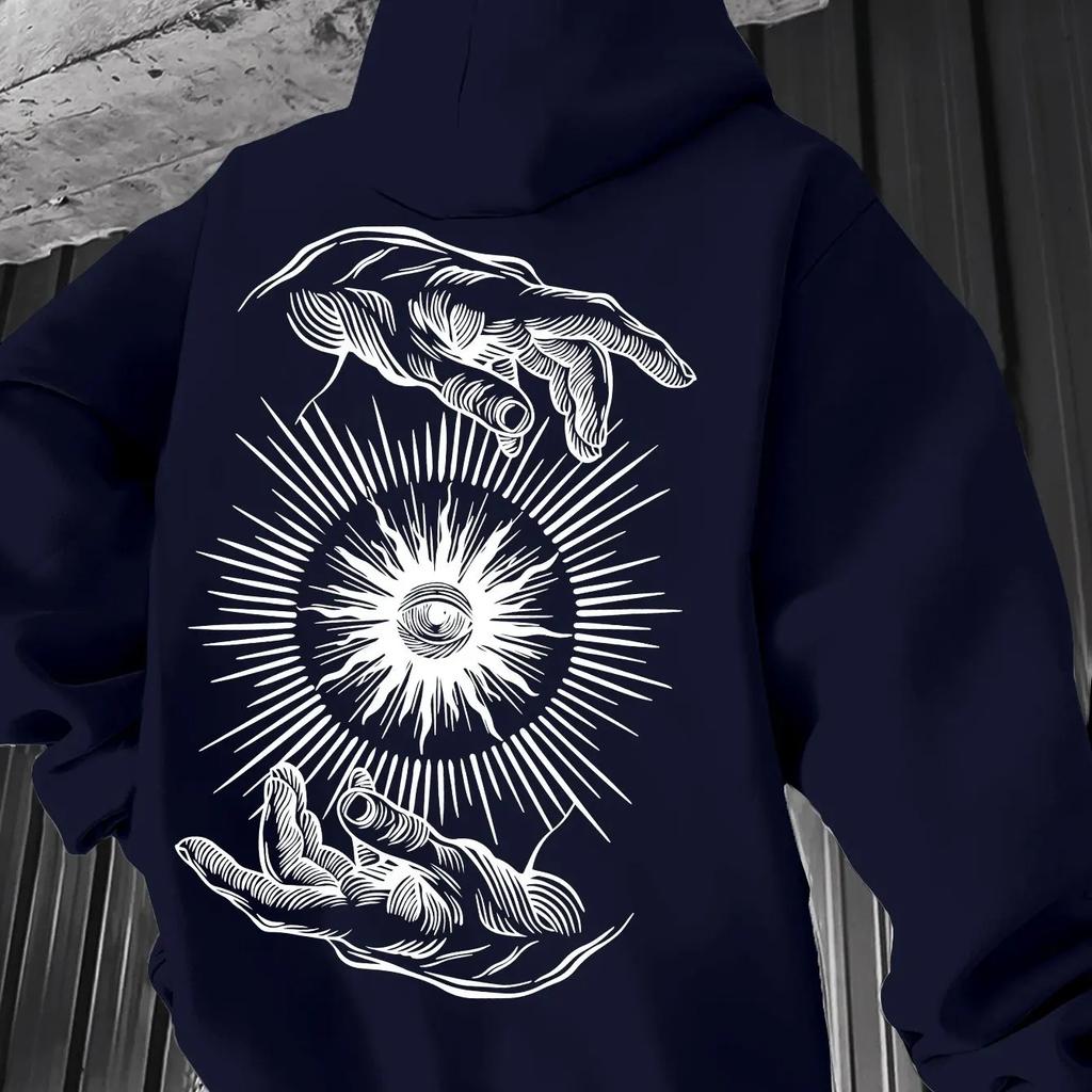 Модне вінтажне худі з принтом для чоловіків, худі з довгим рукавом на осінь-зиму, повсякденне худі для вулиці, новий чоловічий одяг