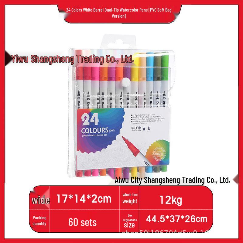 Watercolor Doubleended Pen 120color Set Soft Tip Washable Ecofriendly For Childrens Art And Student Use